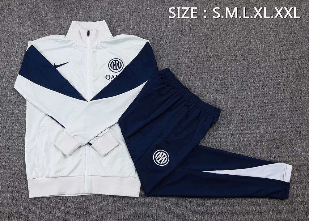 Inter Milan 25/26 White Navy Soccer Jacket Kit Set Foto 2