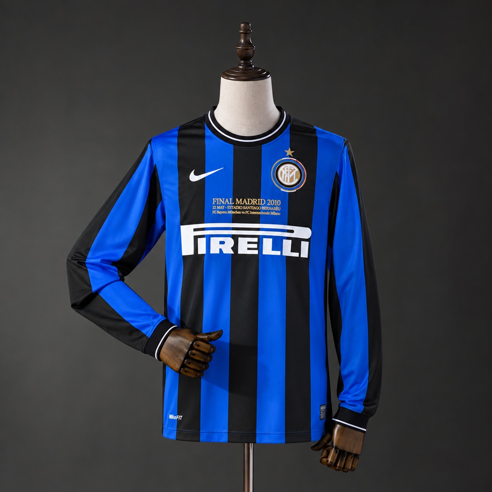 Inter Milan 2010 Home Long Sleeves Retro Jersey Champions League Edition