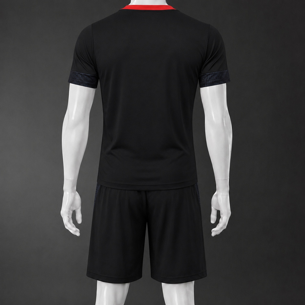 AC Milan 25/26 Black Red Short Sleeve Short Set Foto 2
