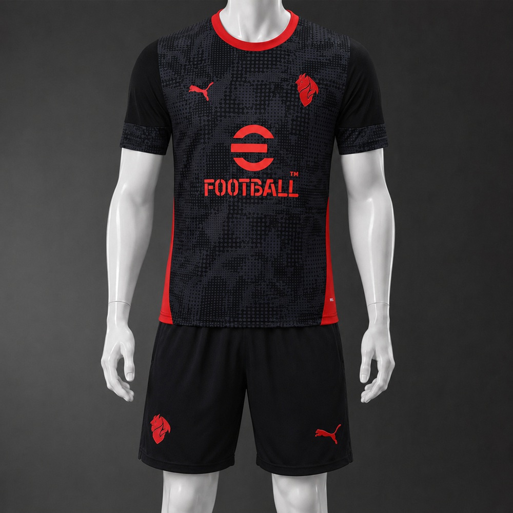 AC Milan 25/26 Black Red Short Sleeve Short Set