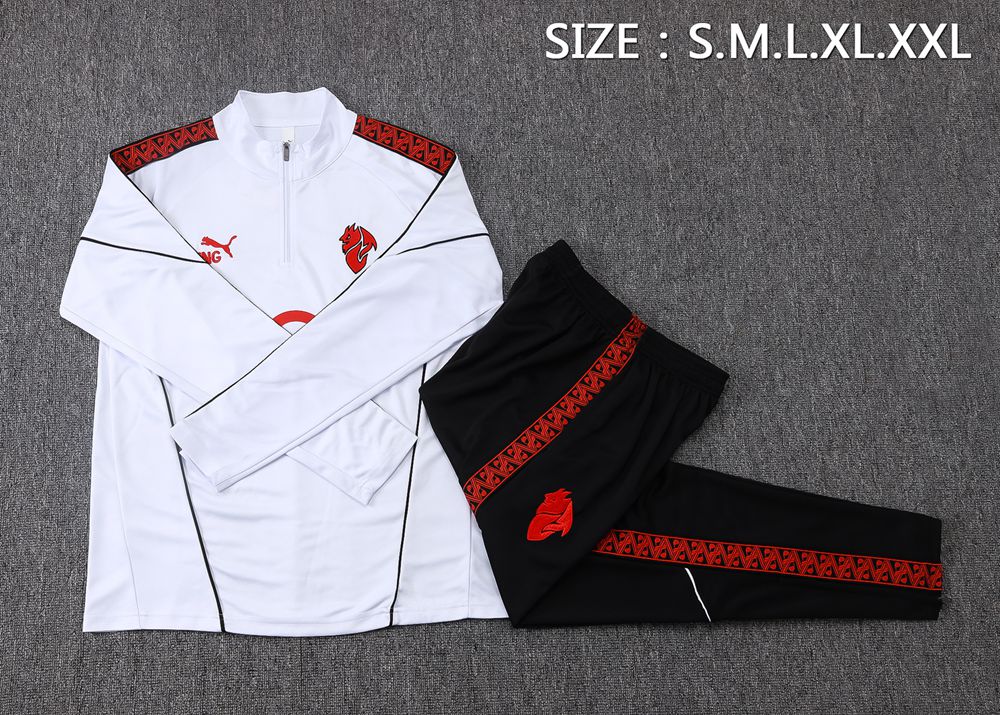 AC Milan 25/26 White Red Half Zip Tracksuit Foto 2