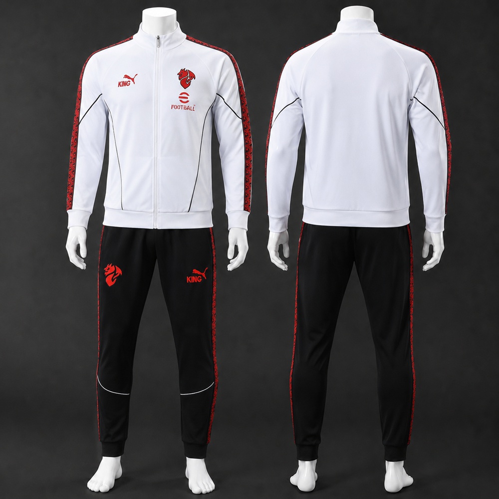 AC Milan 25/26 White Red Soccer Jacket Kit Set