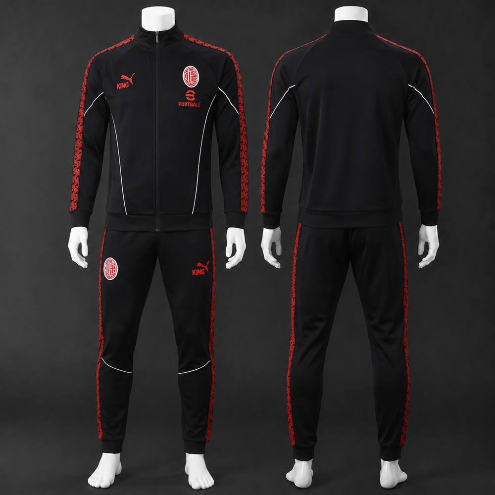 AC Milan 25/26 Black Red Zip Training Jacket Kit