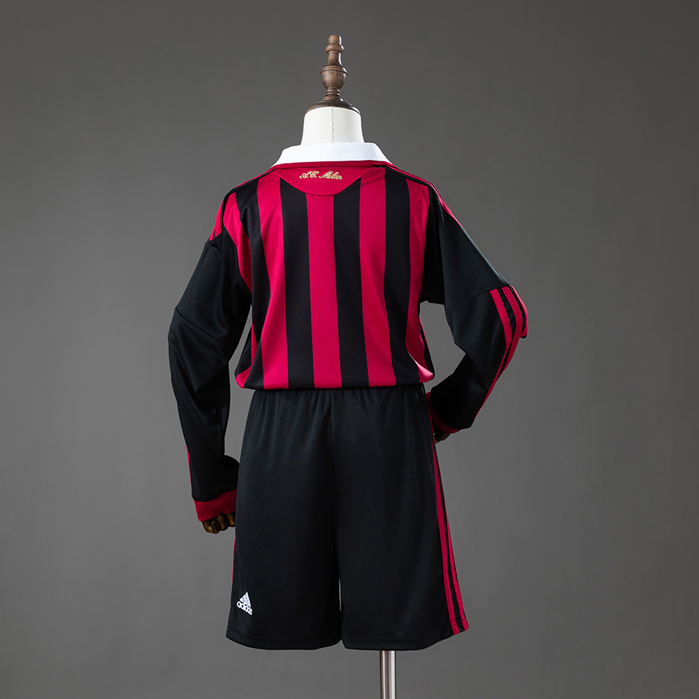 AC Milan 09/10 Home Retro Long Sleeve Kids Kit Jersey Foto 2