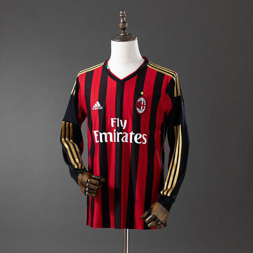 AC Milan 13/14 Home Long Sleeve Retro Jersey