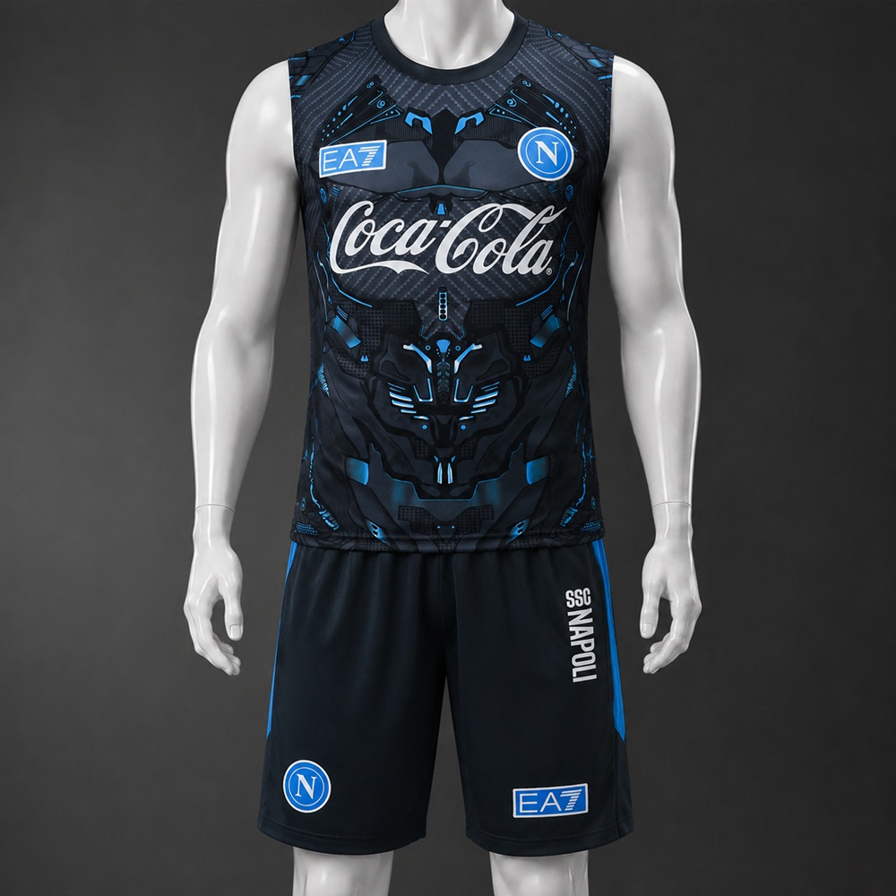 Napoli 25/26 Black Cyan Training Vest kit