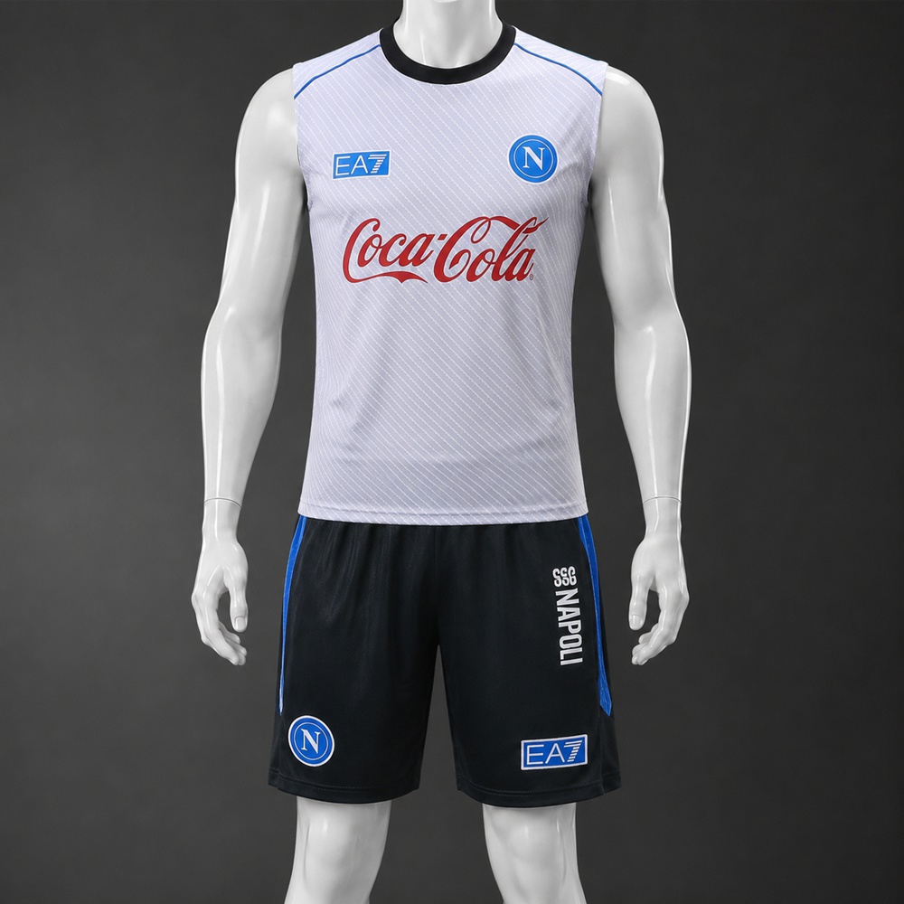 Napoli 25/26 White Black Blue Training Vest kit