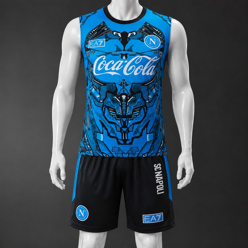 Napoli 25/26 Bright Blue Black Training Vest kit