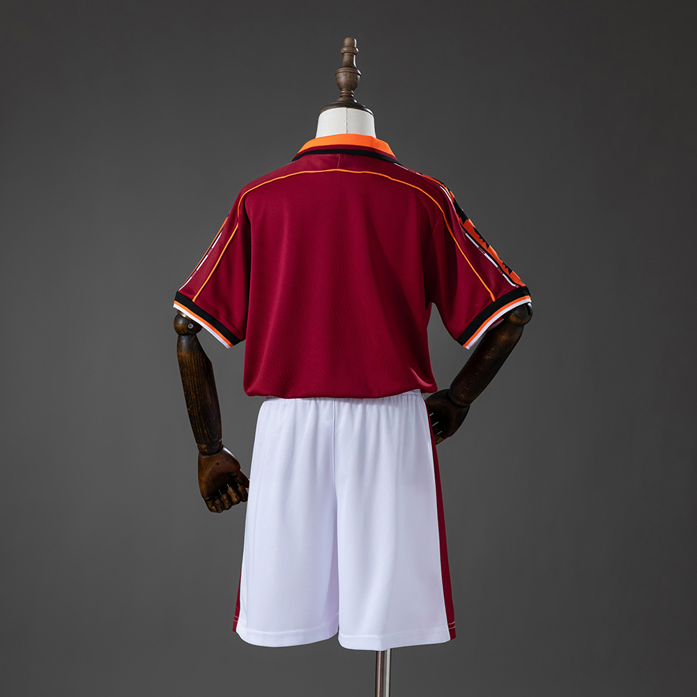 Roma 98/99 Home Retro Kids Kit Jersey Foto 2