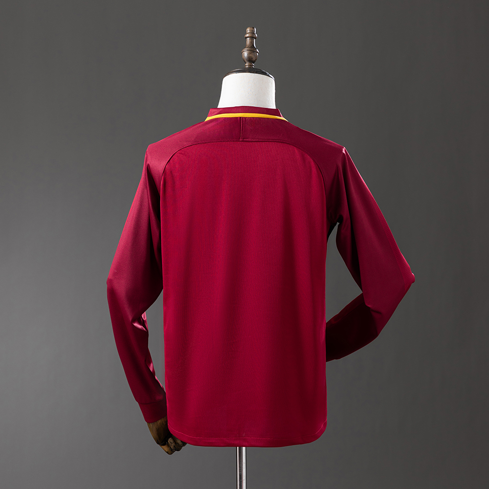 Roma 17/18 Home Long Sleeve Retro Jersey Foto 2