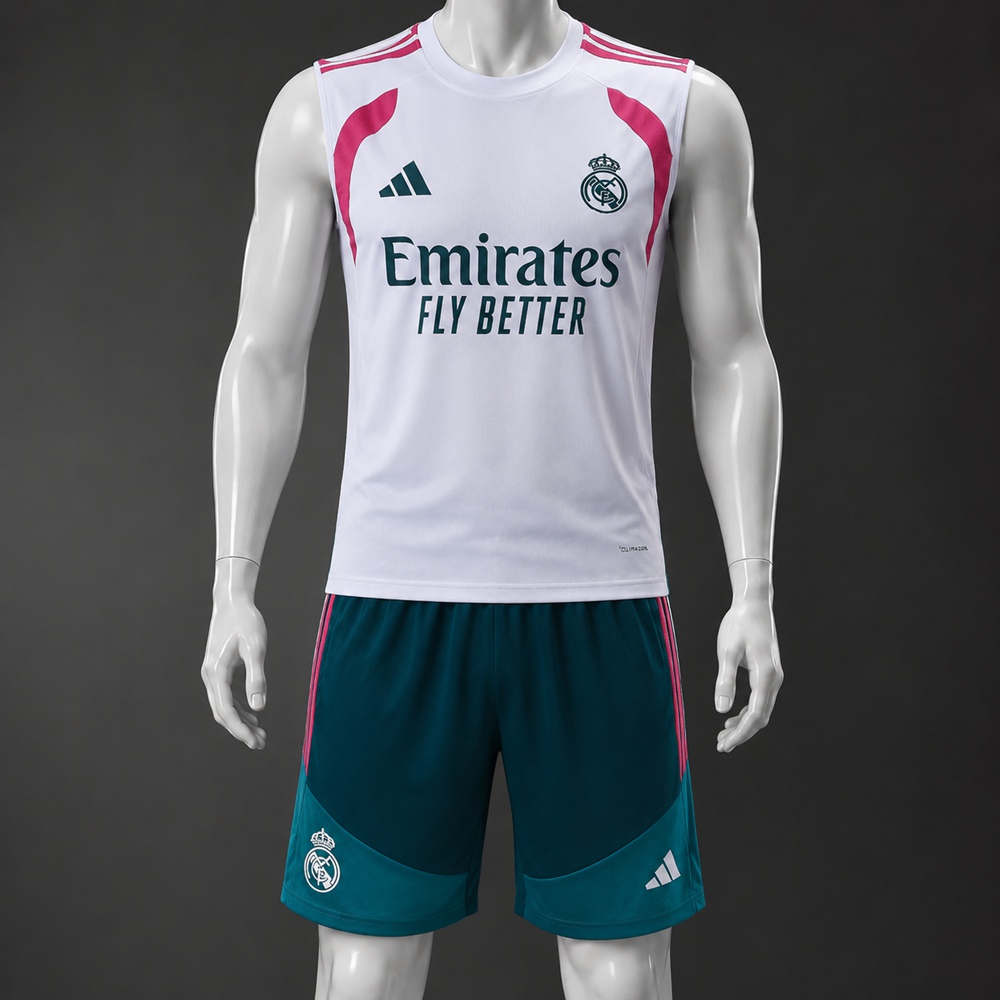 Real Madrid 26/27 White Green Training Vest kit
