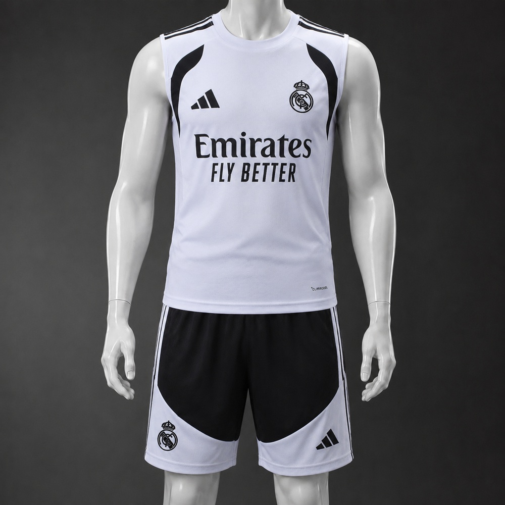 Real Madrid 26/27 White Black Training Vest kit