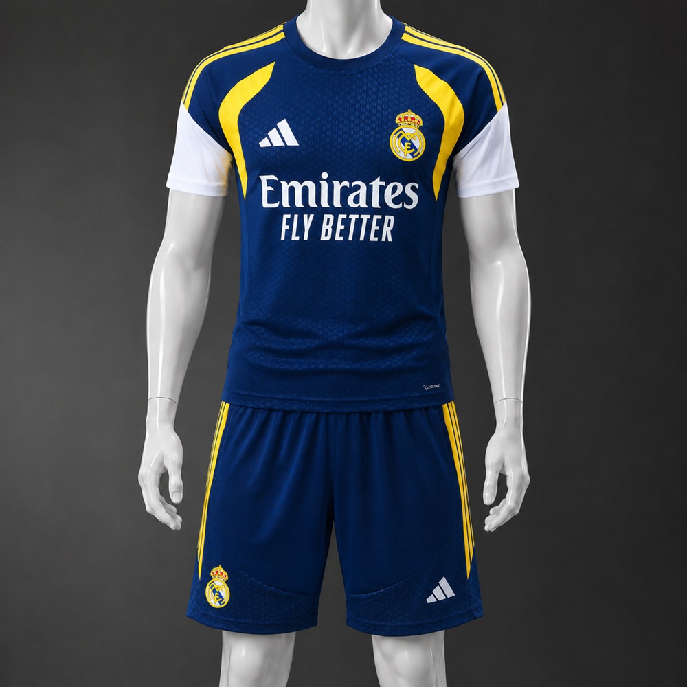 Real Madrid 26/27 Navy Yellow Short Sleeve Short Set