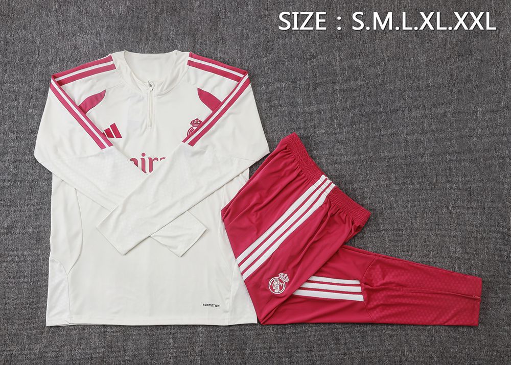 Real Madrid 26/27 White Pink Half Zip Tracksuit Foto 2