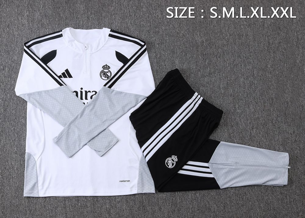 Real Madrid 26/27 White Light Grey Half Zip Tracksuit Foto 2
