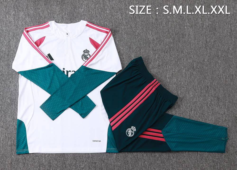 Real Madrid 26/27 White Teal Half Zip Tracksuit Foto 2
