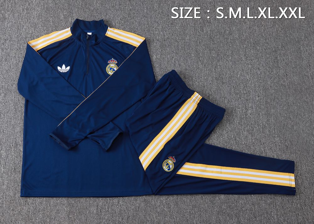 Real Madrid 26/27 Navy Retro Half Zip Tracksuit Foto 2