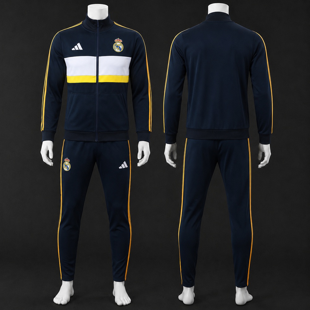 Real Madrid 26/27 Navy White Gold Jacket Kit