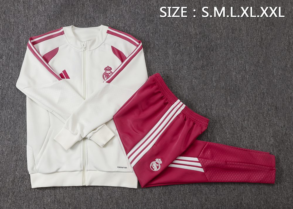 Real Madrid 26/27 Off‑White Magenta Jacket Kit Foto 2