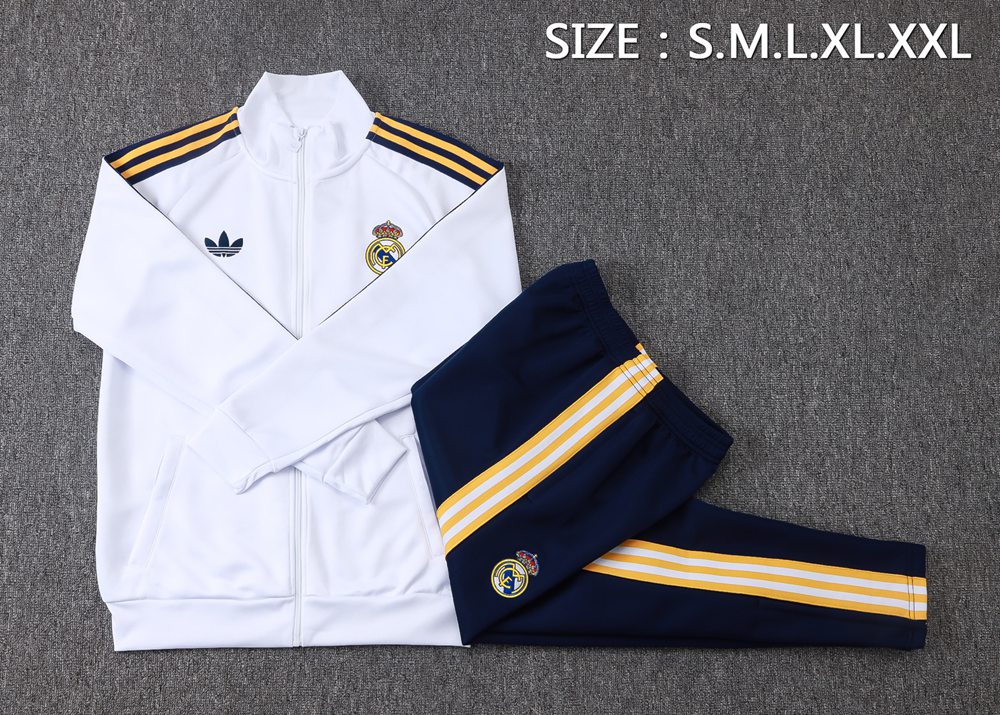 Real Madrid 26/27 White and Navy Blue Jacket Kit Foto 2