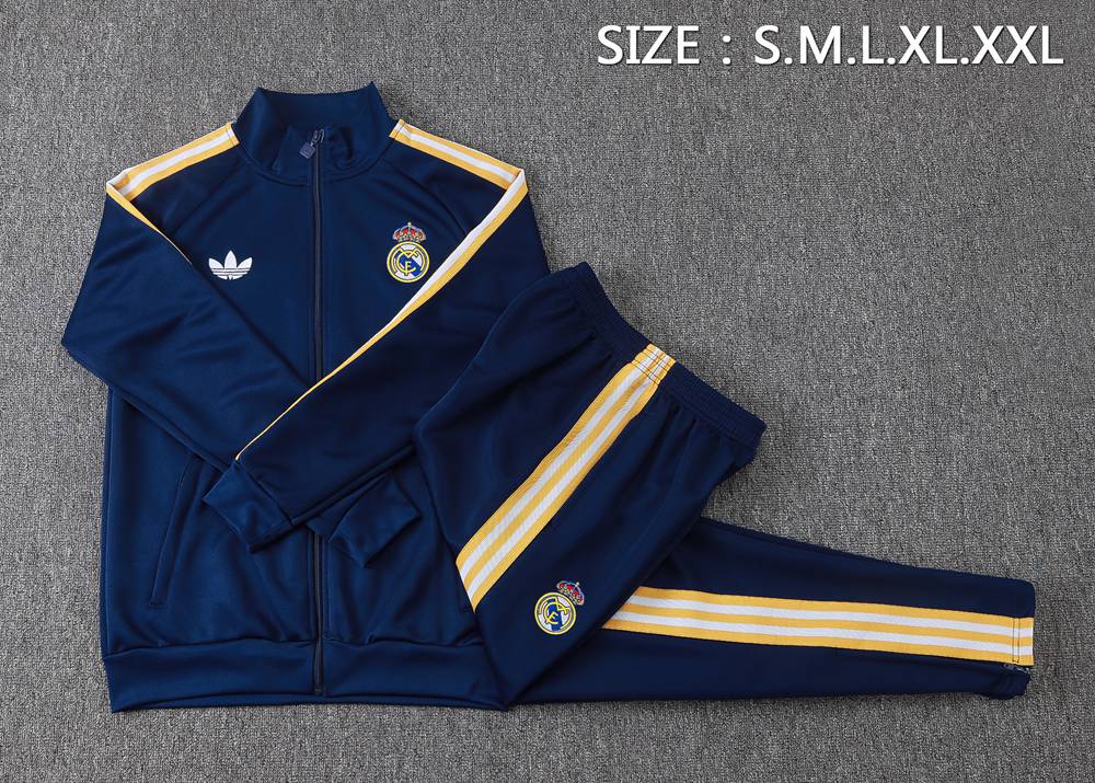 Real Madrid 26/27 Navy Blue Gold Jacket Kit Foto 2