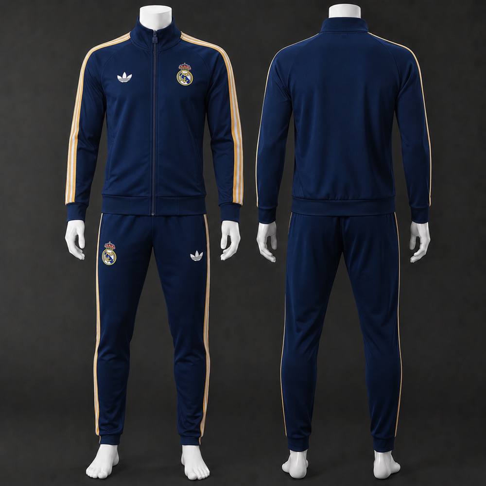 Real Madrid 26/27 Navy Blue Gold Jacket Kit