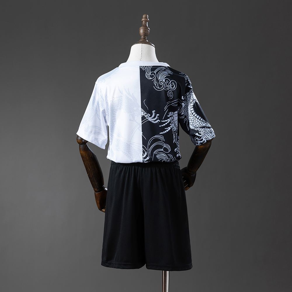 Real Madrid 25/26 Black and White Dragon-Special Edition kids kit Jersey Foto 2