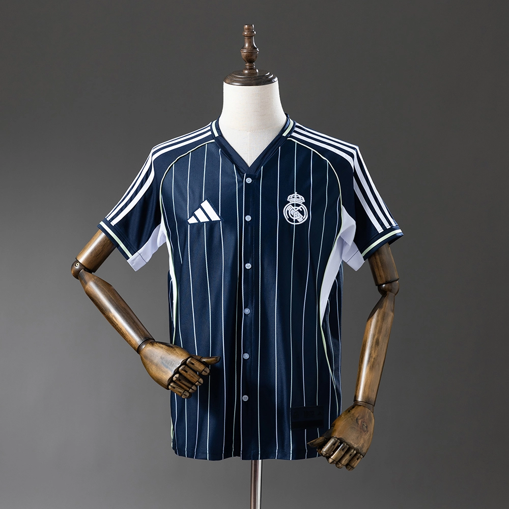Real Madrid 25/26 US Pack Full-Button Baseball Jersey Black