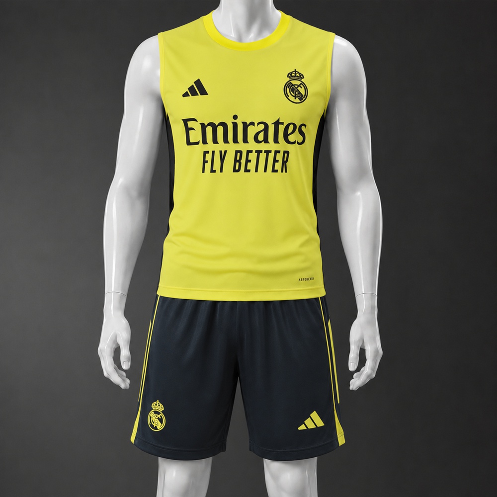 Real Madrid 25/26 Yellow Black Training Vest kit