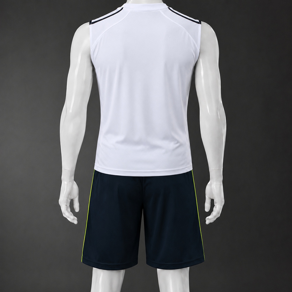 Real Madrid 25/26 White Dark Navy Lime Training Vest kit Foto 2