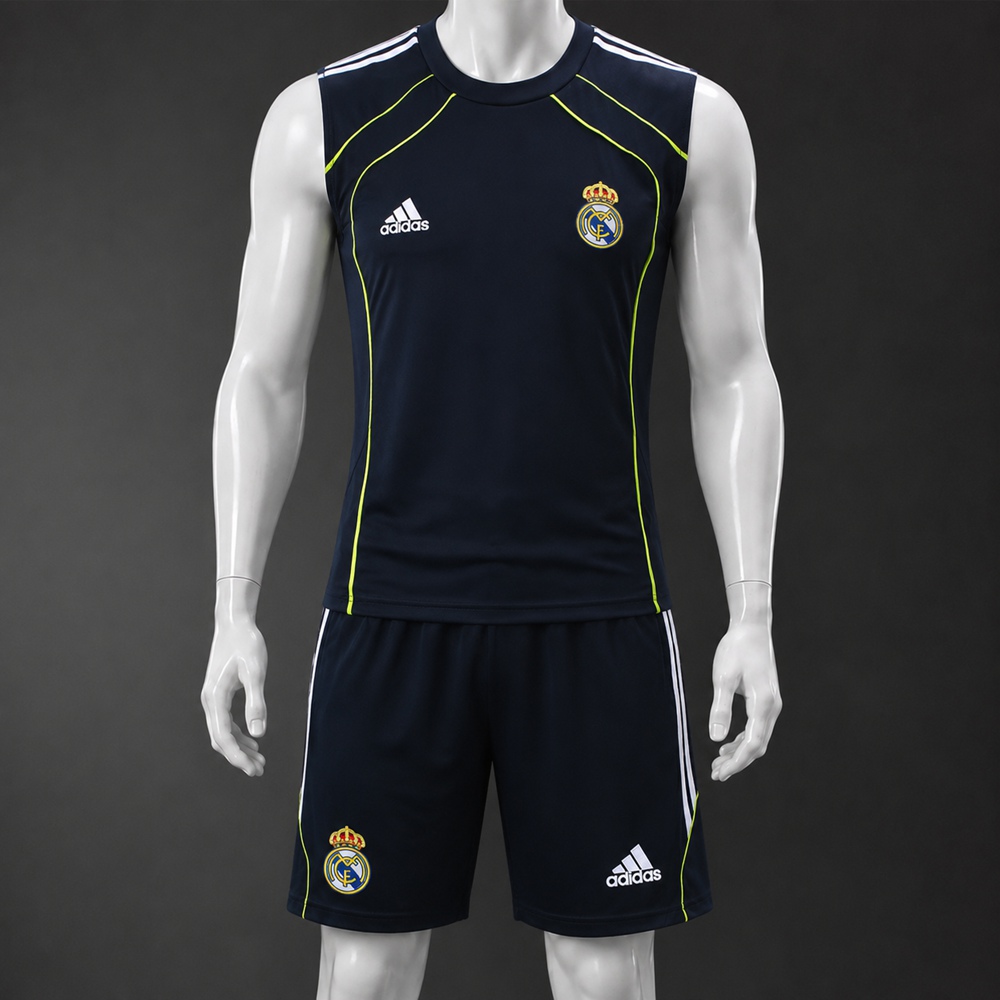 Real Madrid 25/26 Dark Navy Lime Training Vest kit