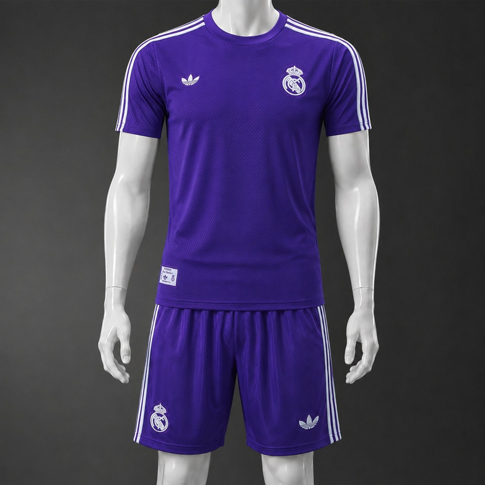 Real Madrid 25/26 Purple White Short Sleeve Short Set