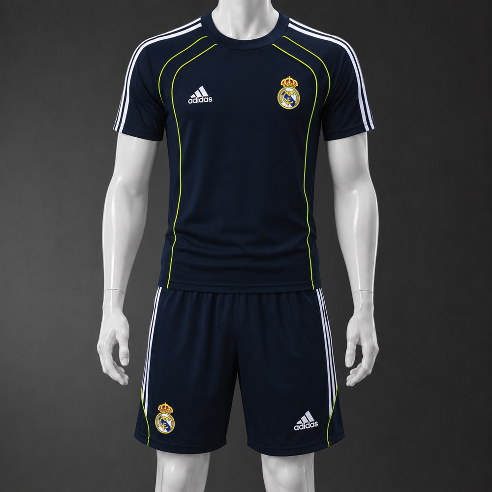 Real Madrid 25/26 Dark Blue White Short Sleeve Short Set