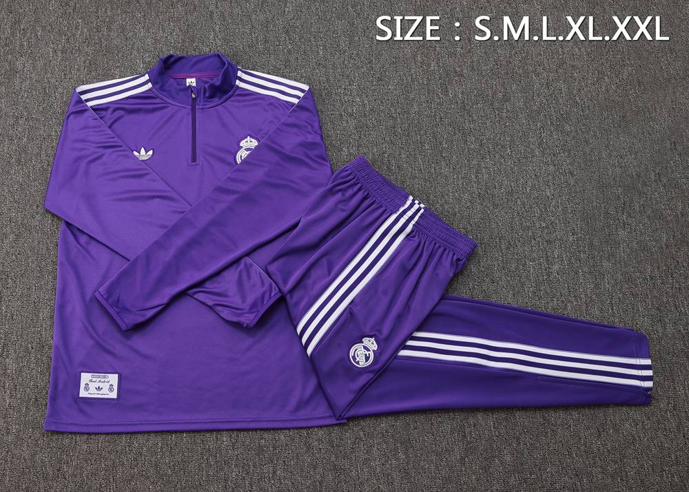 Real Madrid 25/26 Purple White Half Zip Tracksuit Foto 2