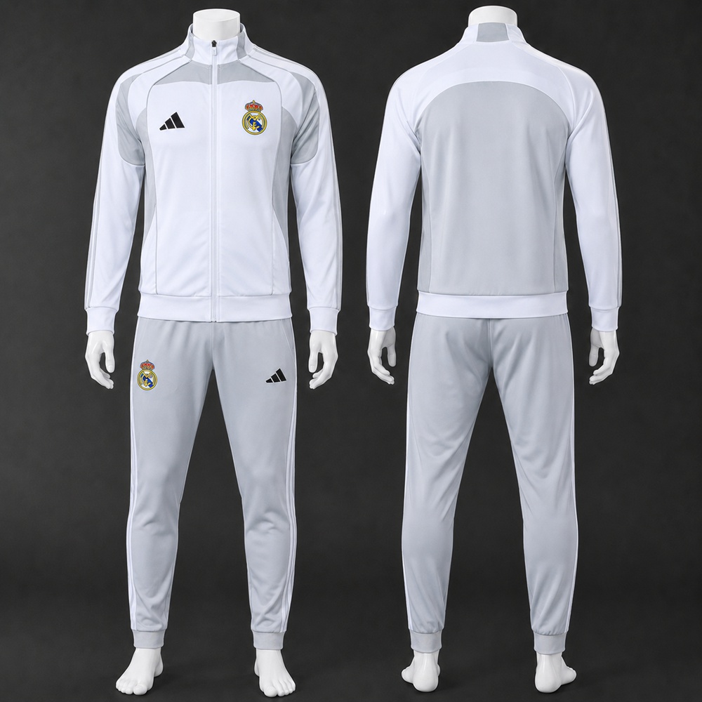 Real Madrid 25/26 White Gray Jacket Kit