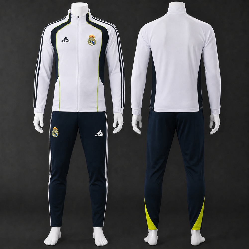 Real Madrid 25/26 White Navy Yellow Jacket Kit