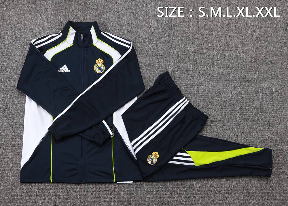 Real Madrid 25/26 Navy White Yellow Jacket Kit Foto 2