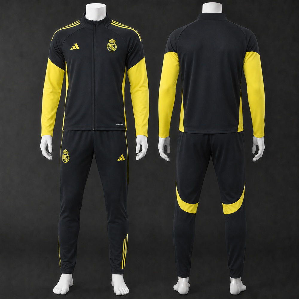Real Madrid 25/26 Black Yellow Jacket Kit