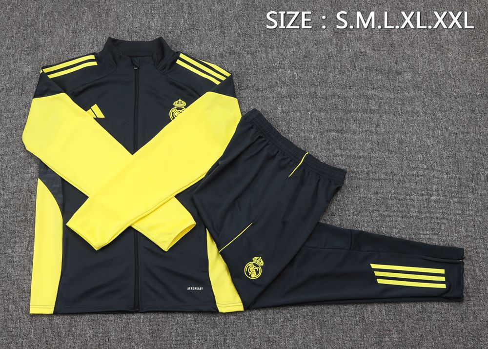 Real Madrid 25/26 Black Yellow Jacket Kit Foto 2