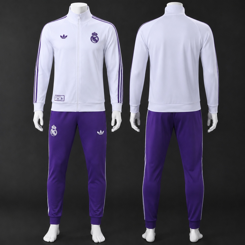 Real Madrid 25/26 White Purple Jacket Kit