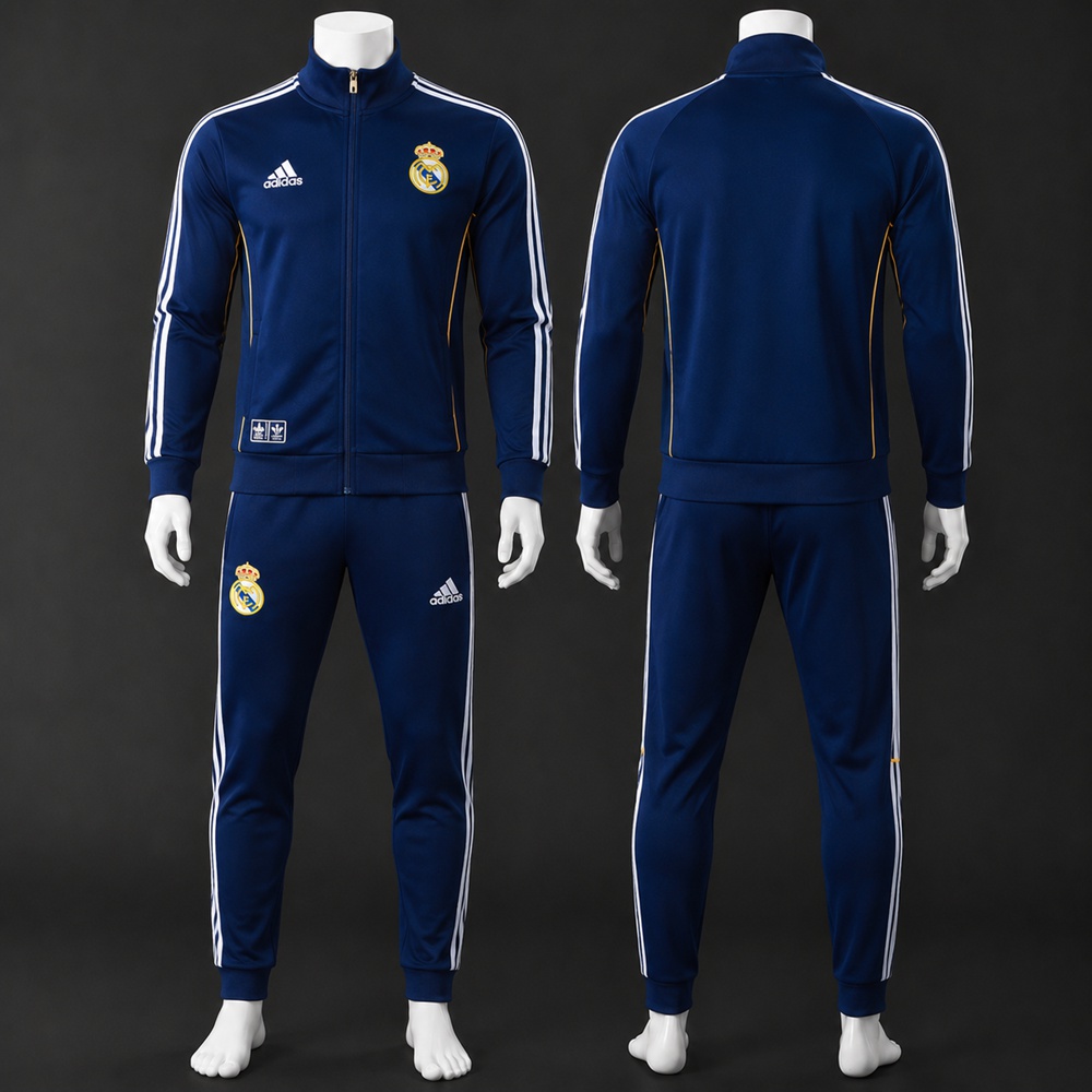 Real Madrid 25/26 Navy White Retro Jacket Kit