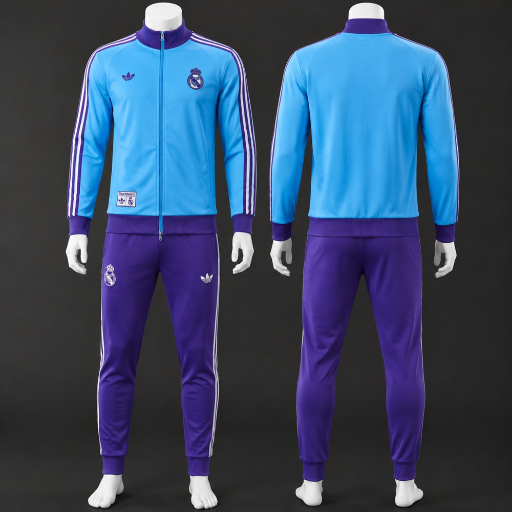 Real Madrid 25/26 Light Blue Purple Jacket Kit