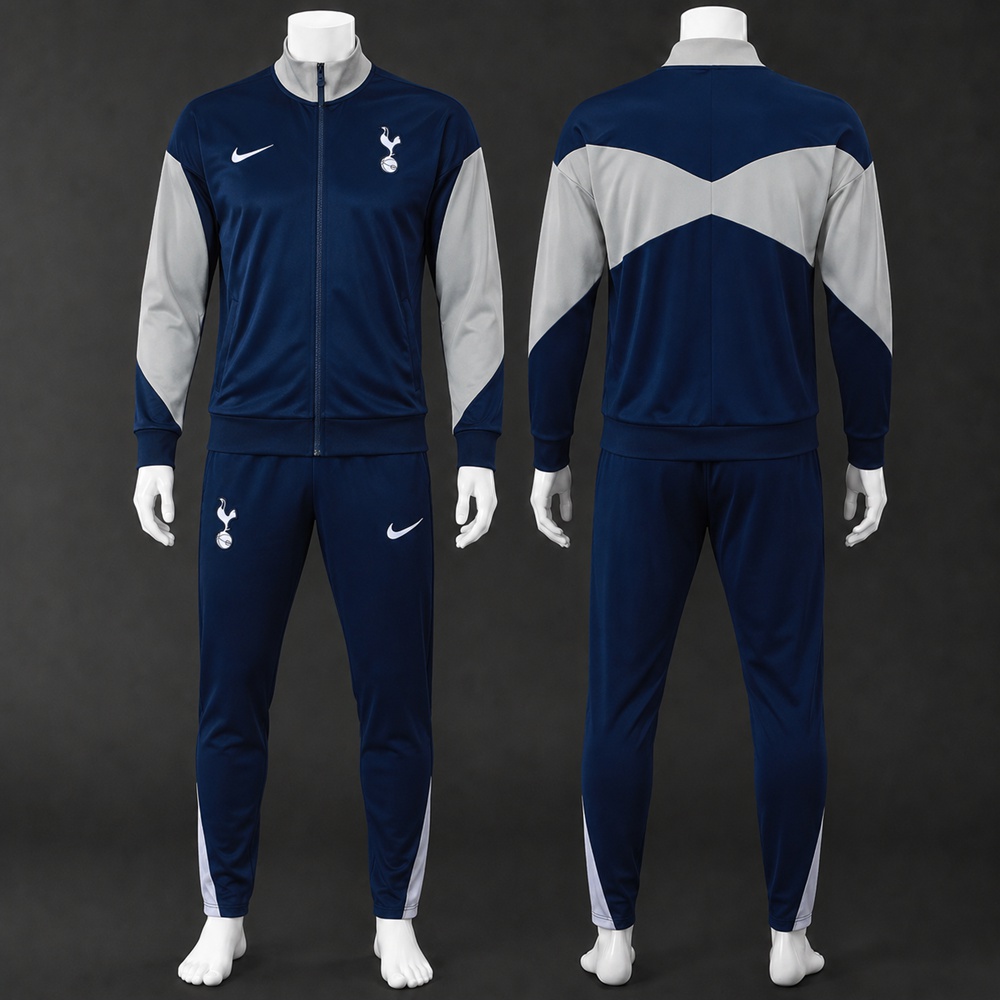 Tottenham 25/26 Navy Grey Soccer Jacket Kit Set