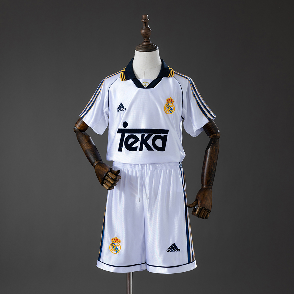 Real Madrid 98/00 Home Retro Kids Kit Jersey