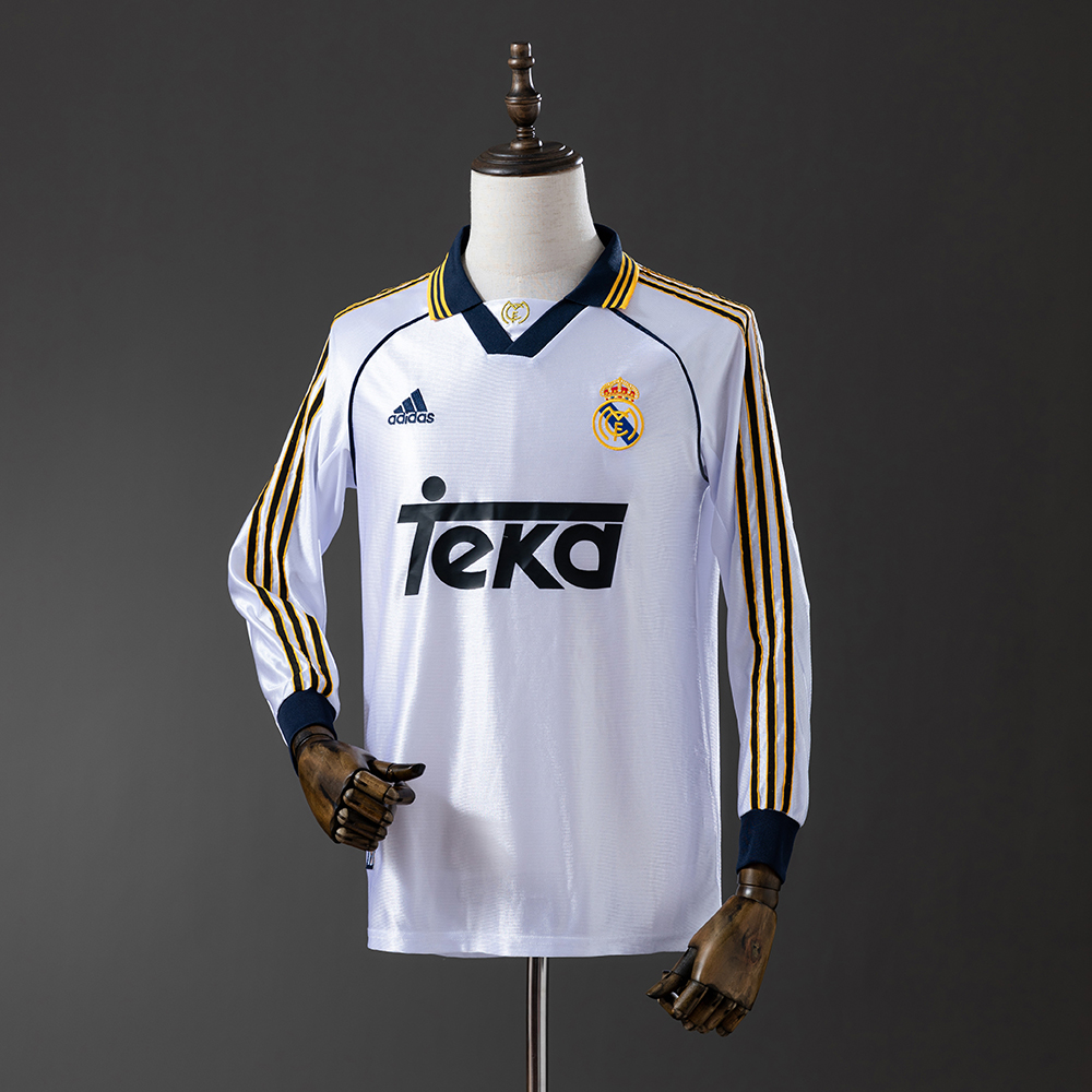 Real Madrid 98/00 Home Long Sleeve Retro Jersey