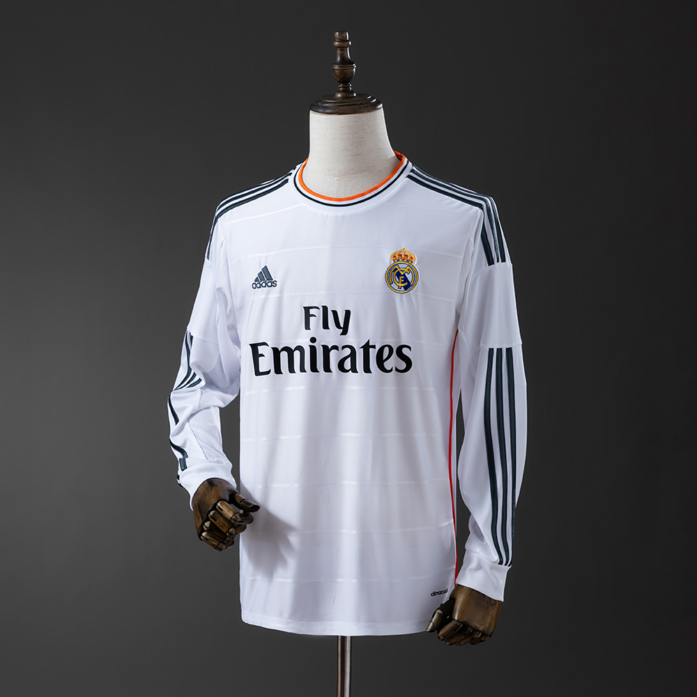 Real Madrid 13/14 Home Long Sleeve Retro Jersey