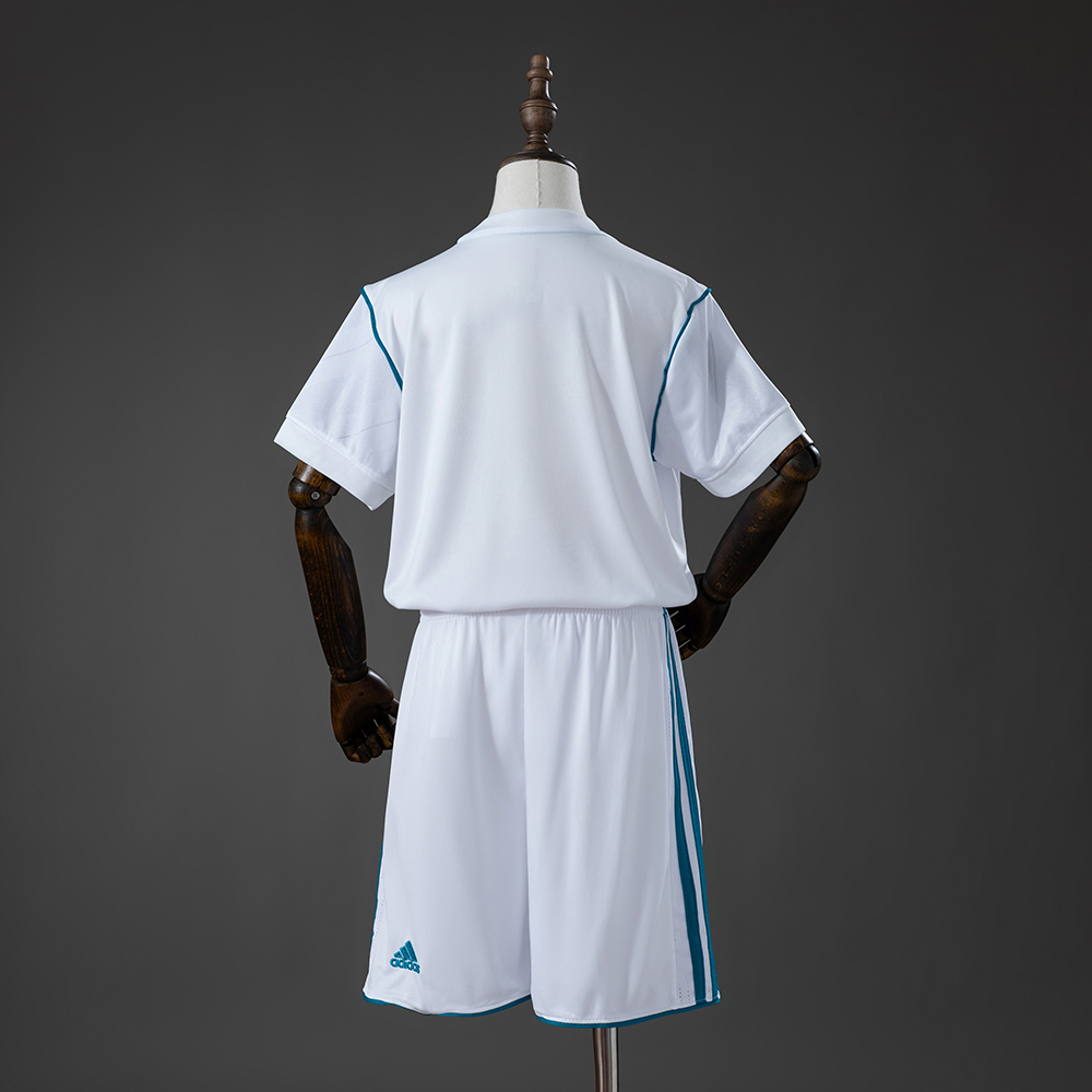 Real Madrid 17/18 Home Retro Kids Kit Jersey Foto 2