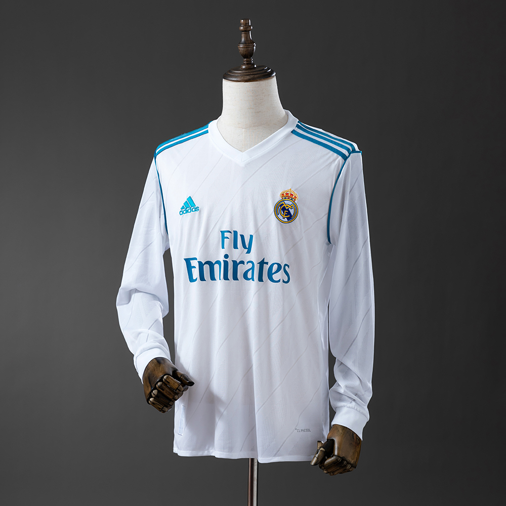 Real Madrid 17/18 Home Long Sleeve Retro Jersey