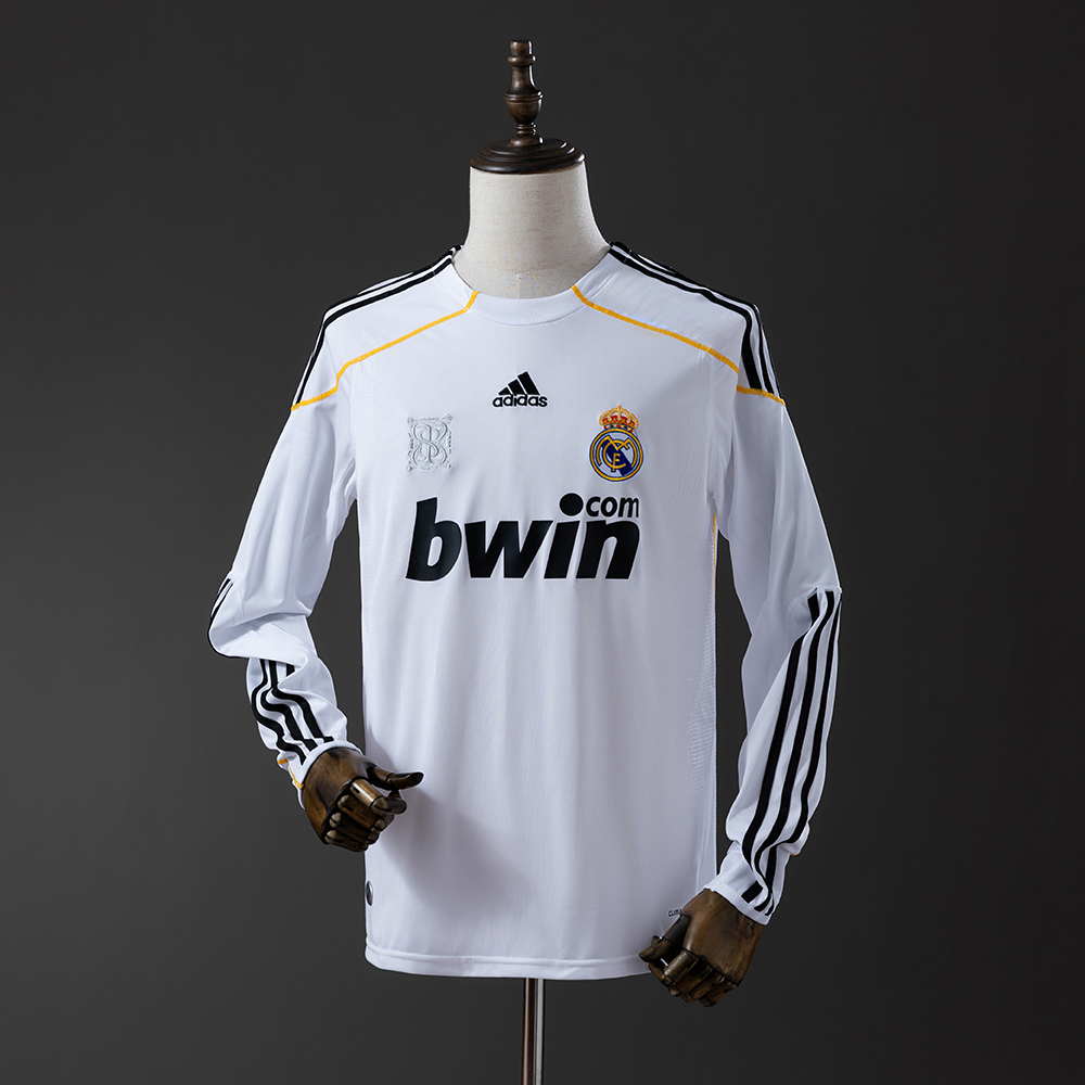 Real Madrid 09/10 Home Long Sleeve Retro Jersey