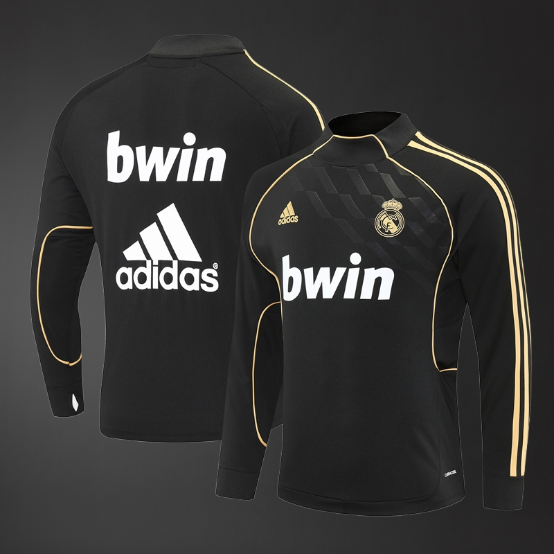 Real Madrid 11/12 Adult Retro Black Training Tracksuits
